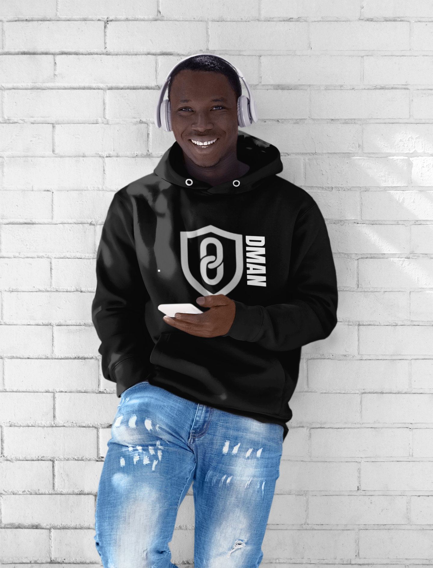 DMAN SIGNATURE BLACK HOODIE (BLACK)